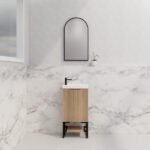 ABS RIVA FS4625-AO VIENNA FLUTED MINI FREESTANDING VANITY 450MM AMERICAN OAK