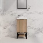 ABS RIVA FS4625-AO VIENNA FLUTED MINI FREESTANDING VANITY 450MM AMERICAN OAK