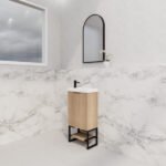 ABS RIVA FS4625-AO VIENNA FLUTED MINI FREESTANDING VANITY 450MM AMERICAN OAK
