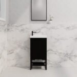 ABS RIVA FS4625-MB VIENNA FLUTED MINI FREESTANDING VANITY 450MM MATTE BLACK