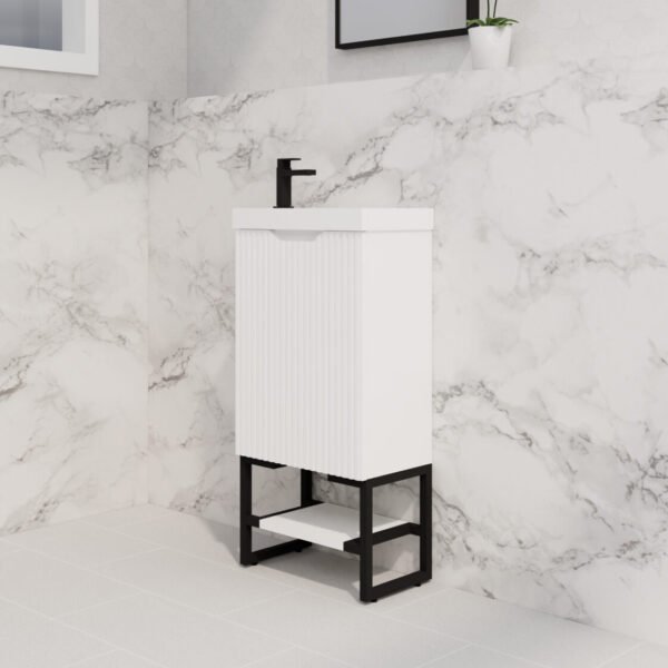 ABS RIVA FS4625-MW VIENNA FLUTED MINI FREESTANDING VANITY 450MM MATTE WHITE