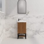 ABS RIVA FS4625-ST VIENNA FLUTED MINI FREESTANDING VANITY 450MM SOLID TIMBER FINISH