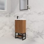ABS RIVA FS4625-ST VIENNA FLUTED MINI FREESTANDING VANITY 450MM SOLID TIMBER FINISH