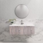 ABS RIVA WH1200-WO VIENNA FLUTED WALL HUNG VANITY 1200MM SINGLE BOWL WHITE OAK