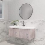 ABS RIVA WH1200-WO VIENNA FLUTED WALL HUNG VANITY 1200MM SINGLE BOWL WHITE OAK