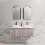 ABS RIVA WH1200D-WO VIENNA FLUTED WALL HUNG VANITY 1200MM DOUBLE BOWL WHITE OAK