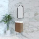 ABS RIVA WH4625-ST VIENNA FLUTED MINI WALL HUNG VANITY 450MM SOLID TIMBER FINISH
