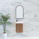 ABS RIVA WH4625-ST VIENNA FLUTED MINI WALL HUNG VANITY 450MM SOLID TIMBER FINISH