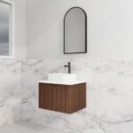 ABS RIVA WH600-BR VIENNA FLUTED WALL HUNG VANITY 600MM BROWN OAK
