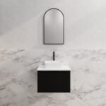 ABS RIVA WH600-MB VIENNA FLUTED WALL HUNG VANITY 600MM MATTE BLACK