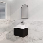 ABS RIVA WH600-MB VIENNA FLUTED WALL HUNG VANITY 600MM MATTE BLACK