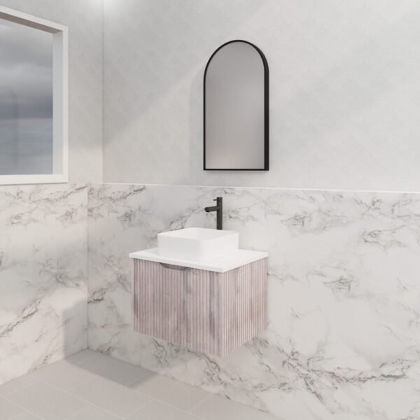 ABS RIVA WH600-WO VIENNA FLUTED WALL HUNG VANITY 600MM WHITE OAK