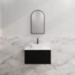 ABS RIVA WH750-MB VIENNA FLUTED WALL HUNG VANITY 750MM MATTE BLACK
