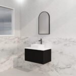 ABS RIVA WH750-MB VIENNA FLUTED WALL HUNG VANITY 750MM MATTE BLACK