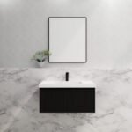 ABS RIVA WH900-MB VIENNA FLUTED WALL HUNG VANITY 900MM MATTE BLACK