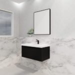 ABS RIVA WH900-MB VIENNA FLUTED WALL HUNG VANITY 900MM MATTE BLACK