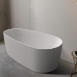 ABS RIVA VISTA SUPER SLIM EDGE EGG SHAPE EASY CLEAN FREESTANDING BATH 1500/1700 MATTE WHITE