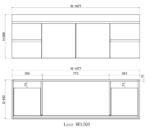 ABS RIVA WH1500M-GW LESS WALL HUNG VANITY 1500MM SINGLE/DOUBLE BOWL GLOSS WHITE