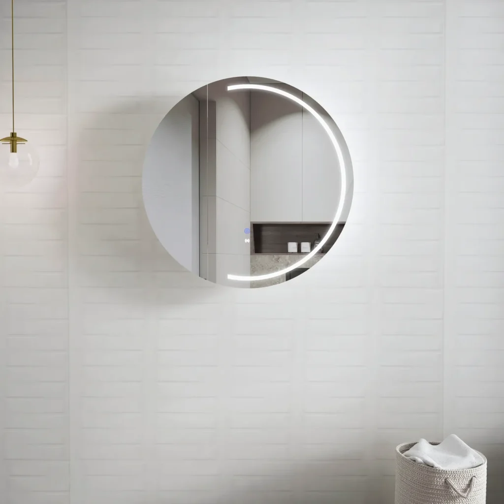 OTTI LED-RSV800-VP LONDON PREMIUM EDITION ROUND 800MM LED SHAVING CABINET MATTE WHITE