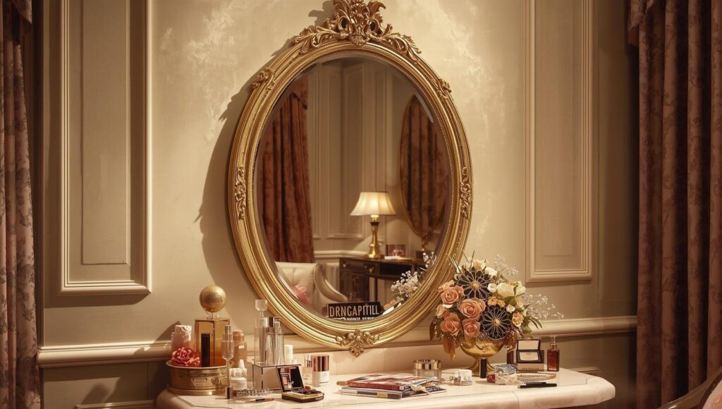 Luxury Golden ornate mirror